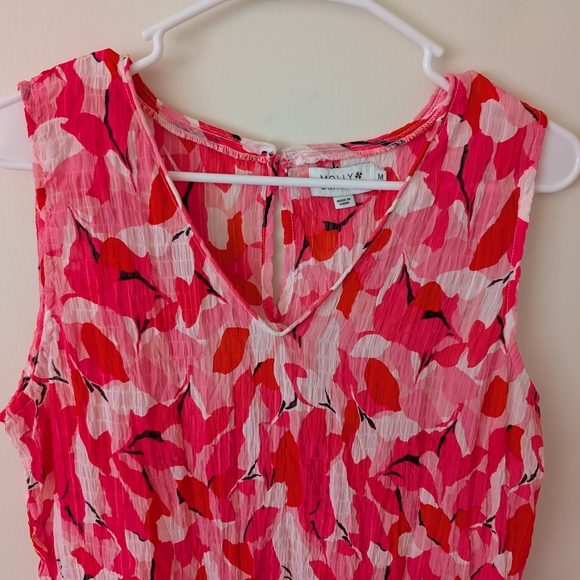 Molly Bracken Womens Medium Pink Floral Print Tank Top Preppy Cottage Shabbychic - Picture 3 of 7
